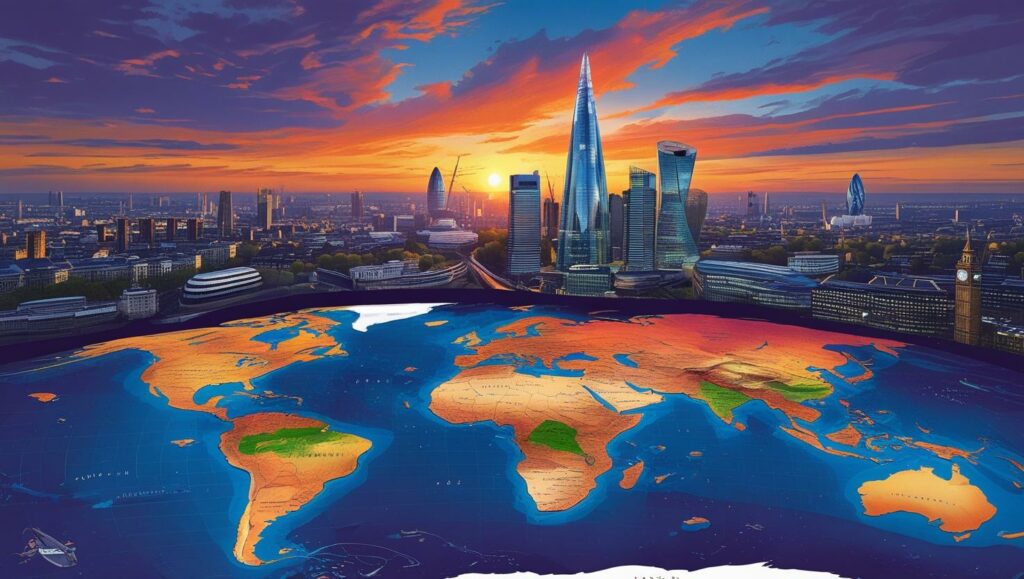 die city of london thront über der welt