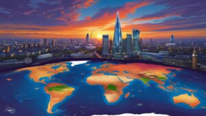 die city of london thront über der welt