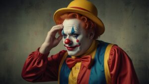 Leonardo_Lightning_XL_a_desparate_clown_shows_a_facepalm_0