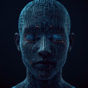 Lucid_Realism_a_closeup_of_a_human_head_with_visible_digital_c_1